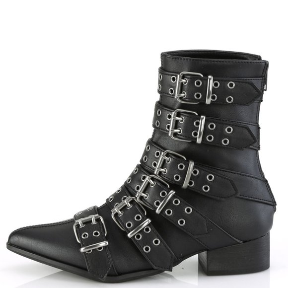 Winklepicker Pointed Toe Grommet Gothic Boots